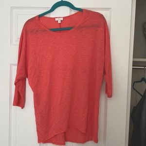 Charming Charlie salmon pink M 3/4 sleeve blouse